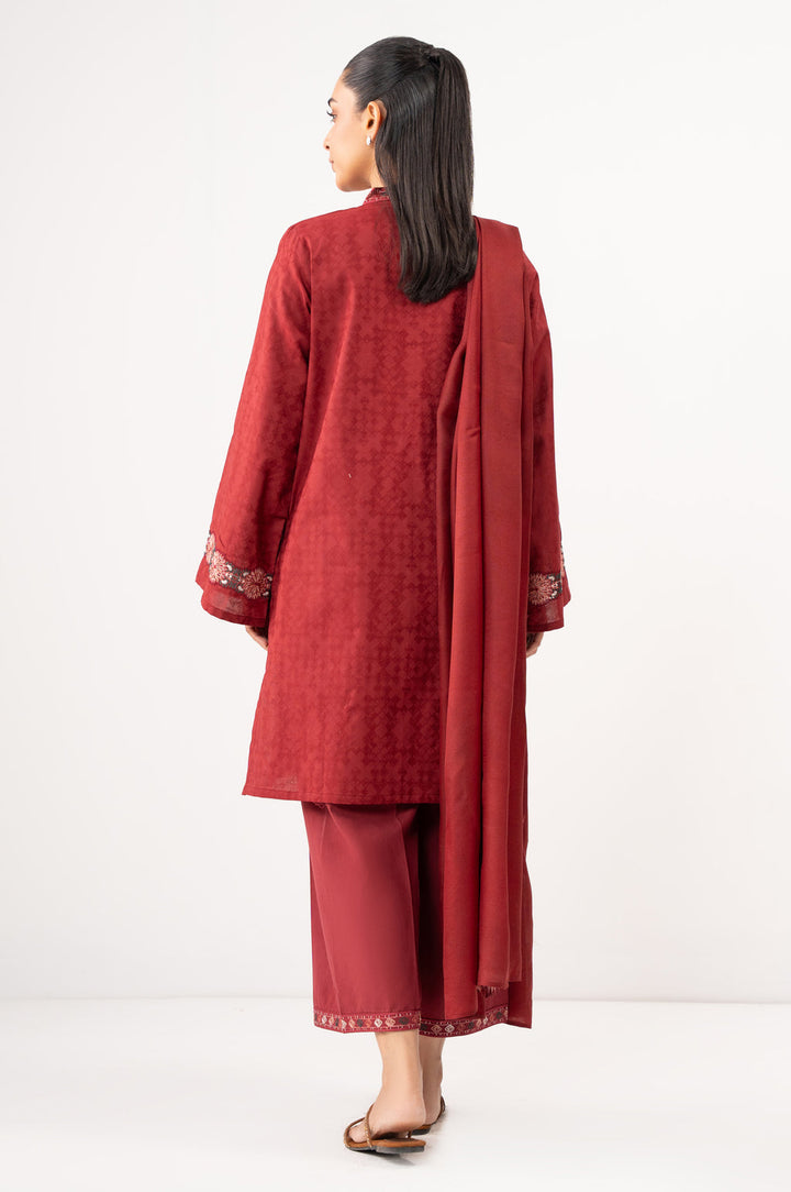 Dobby Rust Stitched Suit - Zeen