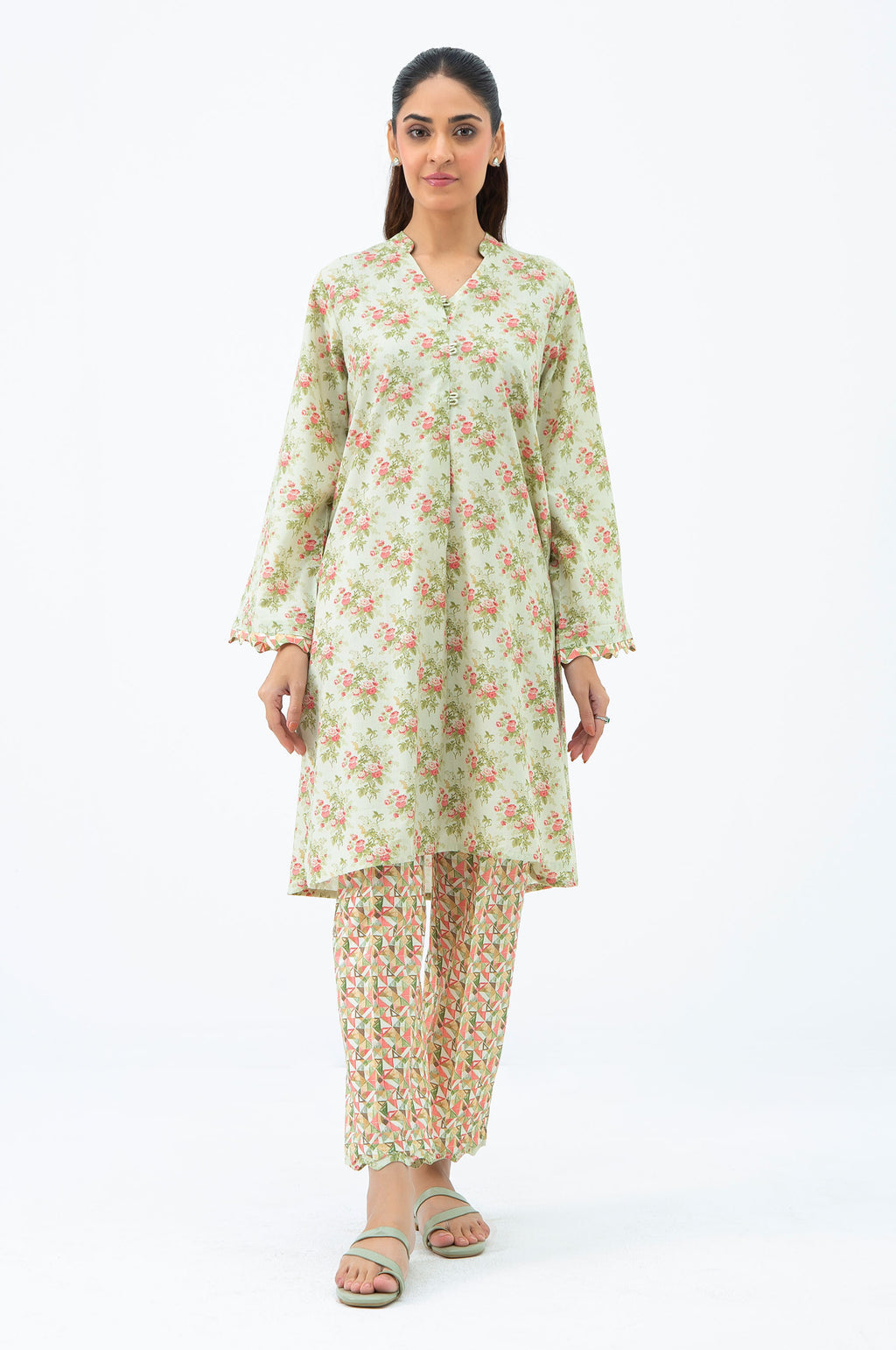 Cotton Linen Viscose Beige Stitched Suit - Zeen