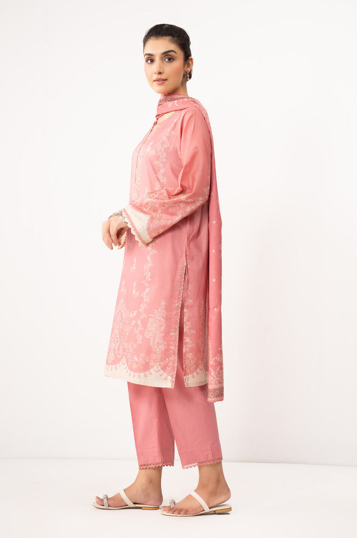 Lawn Pink Stitched Suit - Zeen