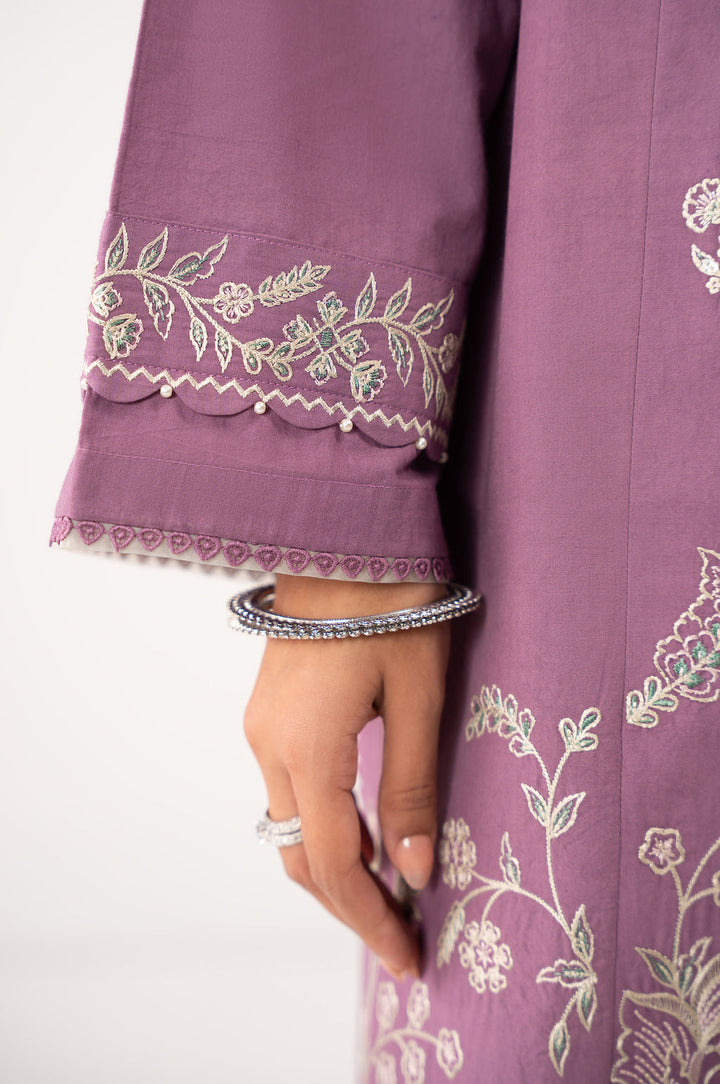 Cotton Linen Lilac Stitched Suit - Zeen