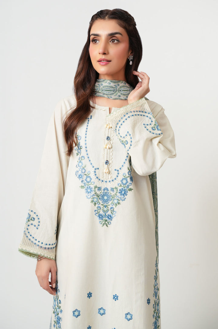 Cambric White Stitched Suit - Zeen