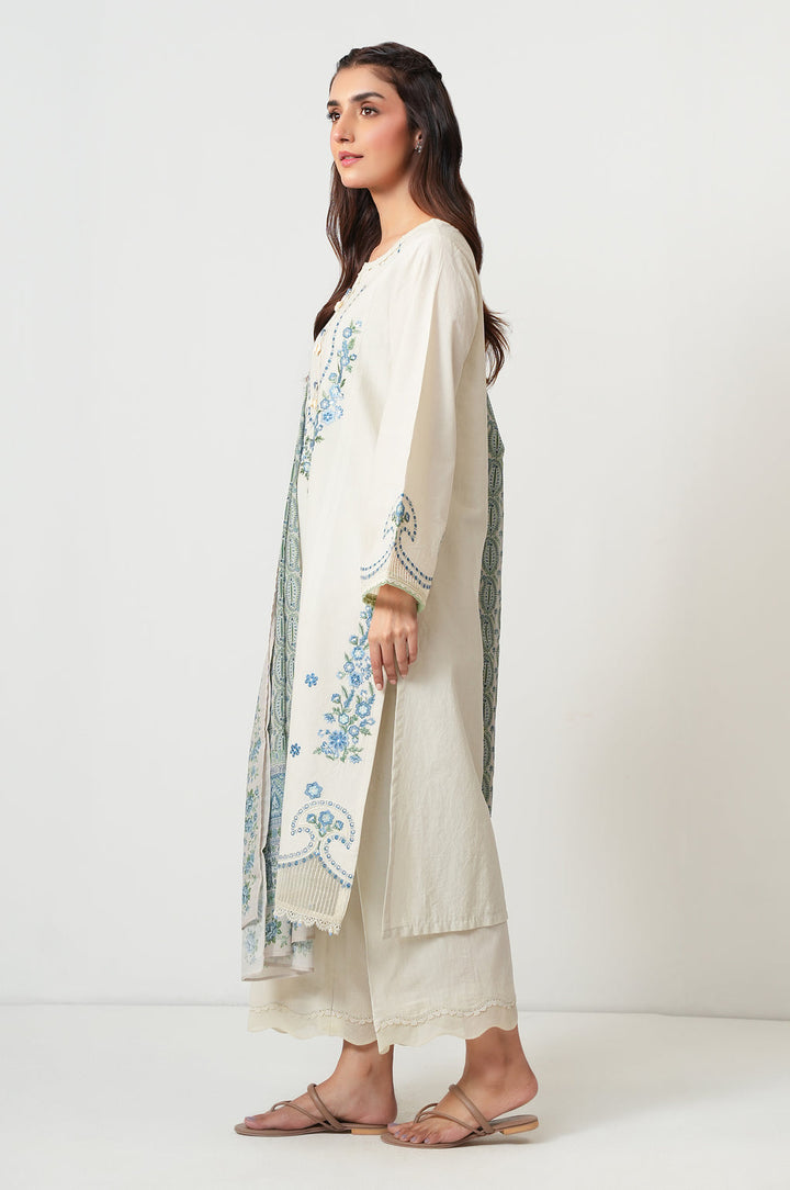 Cambric White Stitched Suit - Zeen