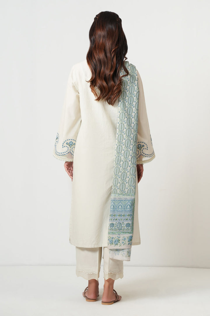 Cambric White Stitched Suit - Zeen