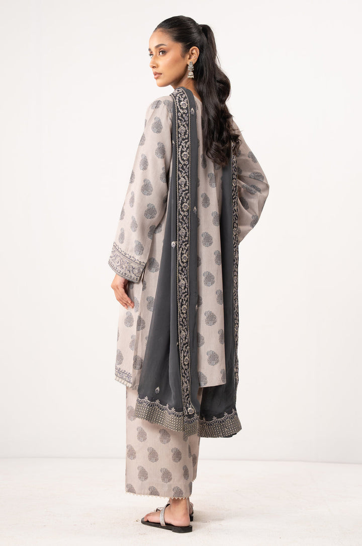 Raw Silk Light Grey Stitched Suit - Zeen