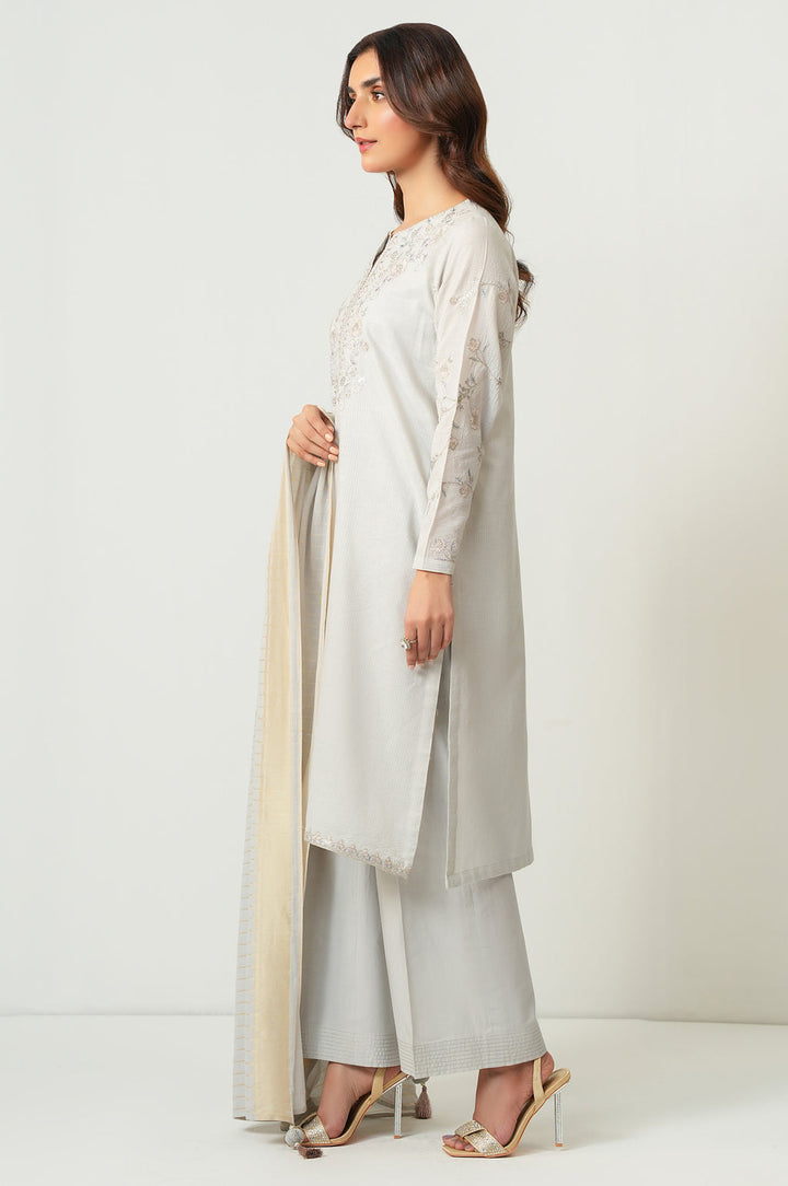 Dobby Mysuri White Stitched Suit - Zeen