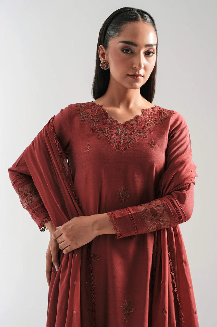 Embroidered Suit Cranberry Stitched Suit - Zeen