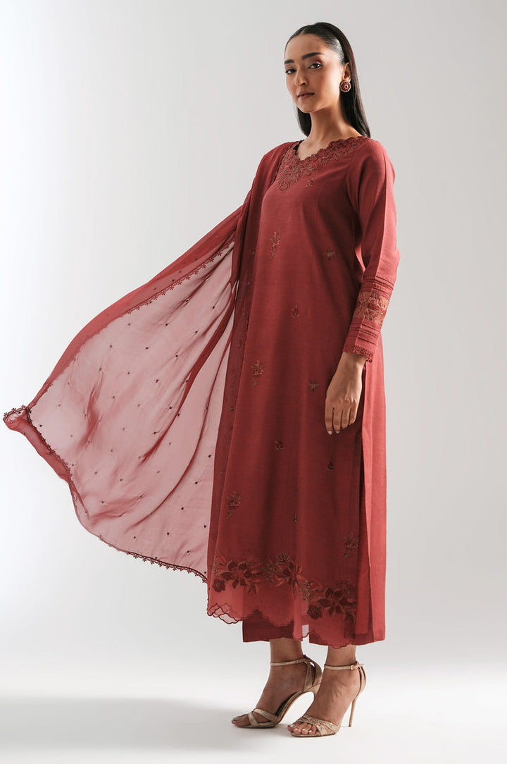Embroidered Suit Cranberry Stitched Suit - Zeen