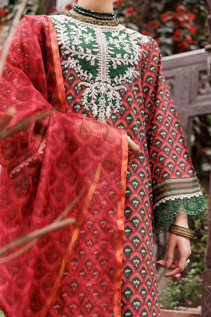 Lawn Maroon Stitched Suit - Almirah