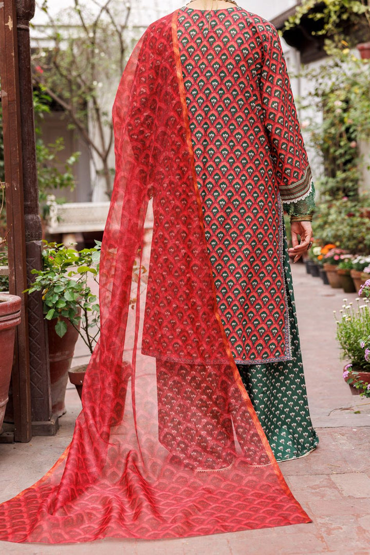 Lawn Maroon Stitched Suit - Almirah