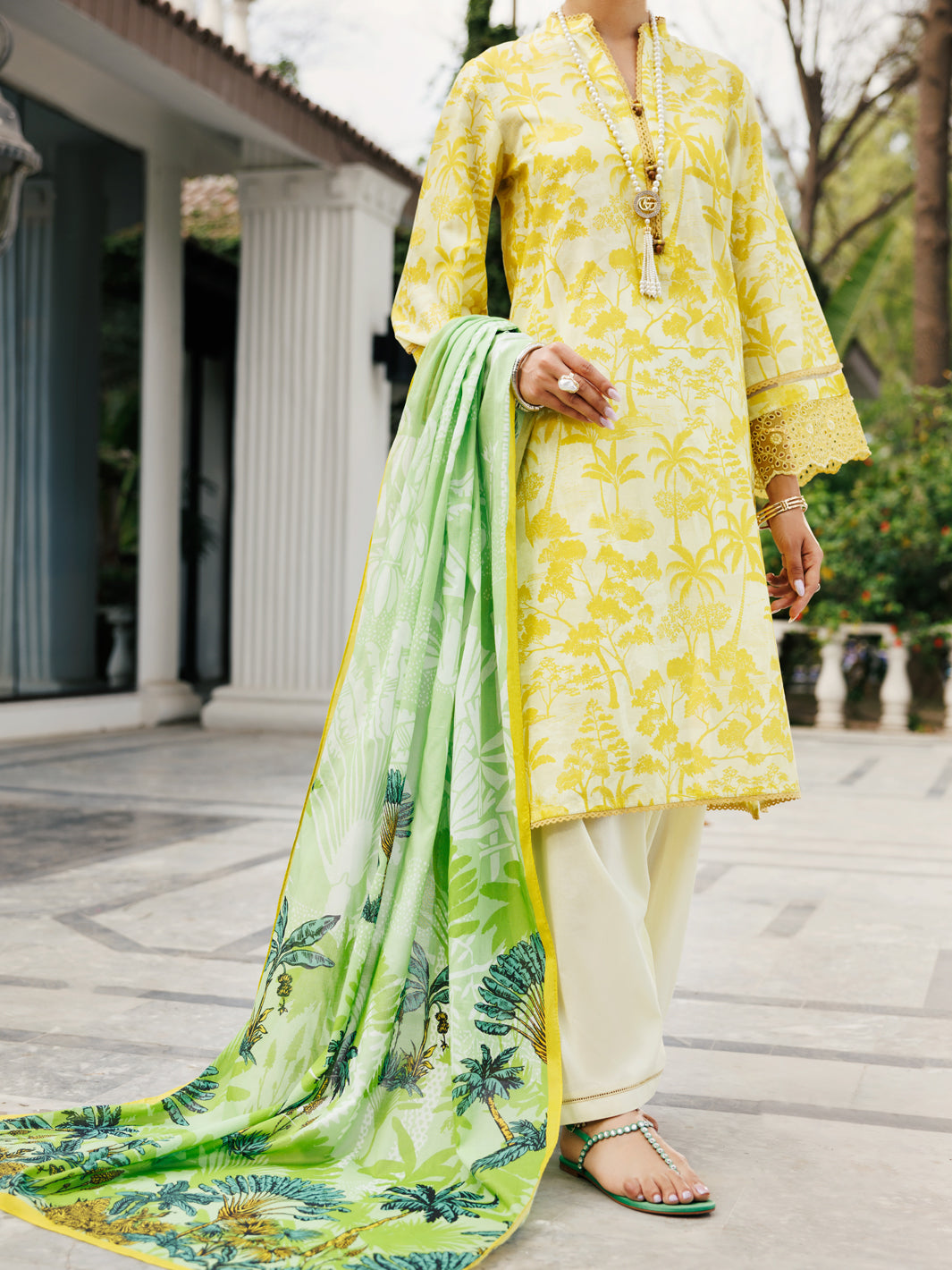 Lawn Lemon Unstitched Suit - Almirah