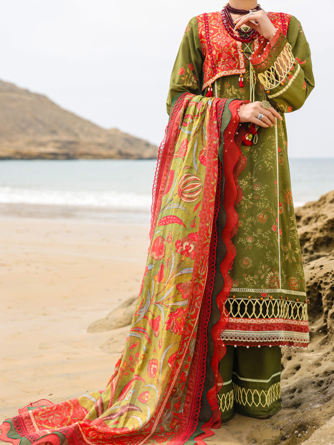 Lawn Green Unstitched Suit - Almirah