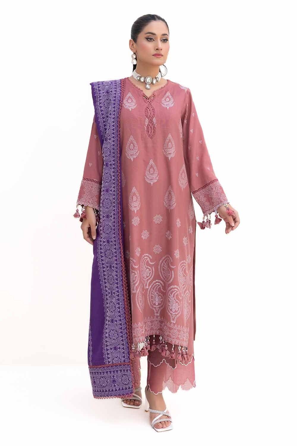 Embroidered Acrylic Pink Unstitched Suit - Gul Ahmed