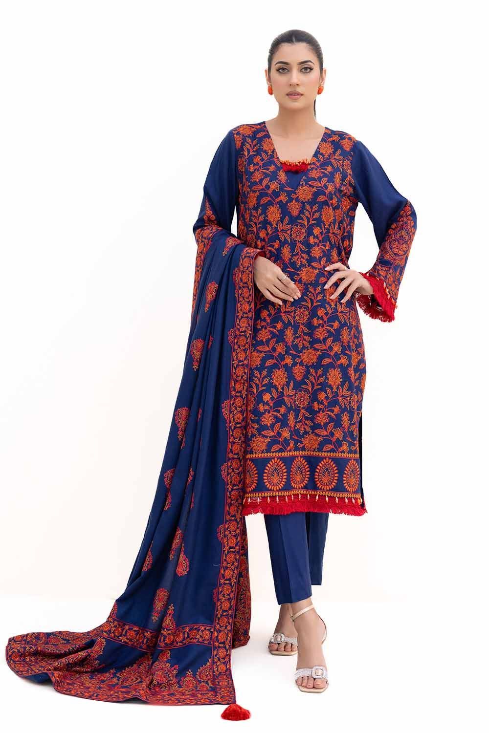 Acrylic Blue Unstitched Suit - Gul Ahmed