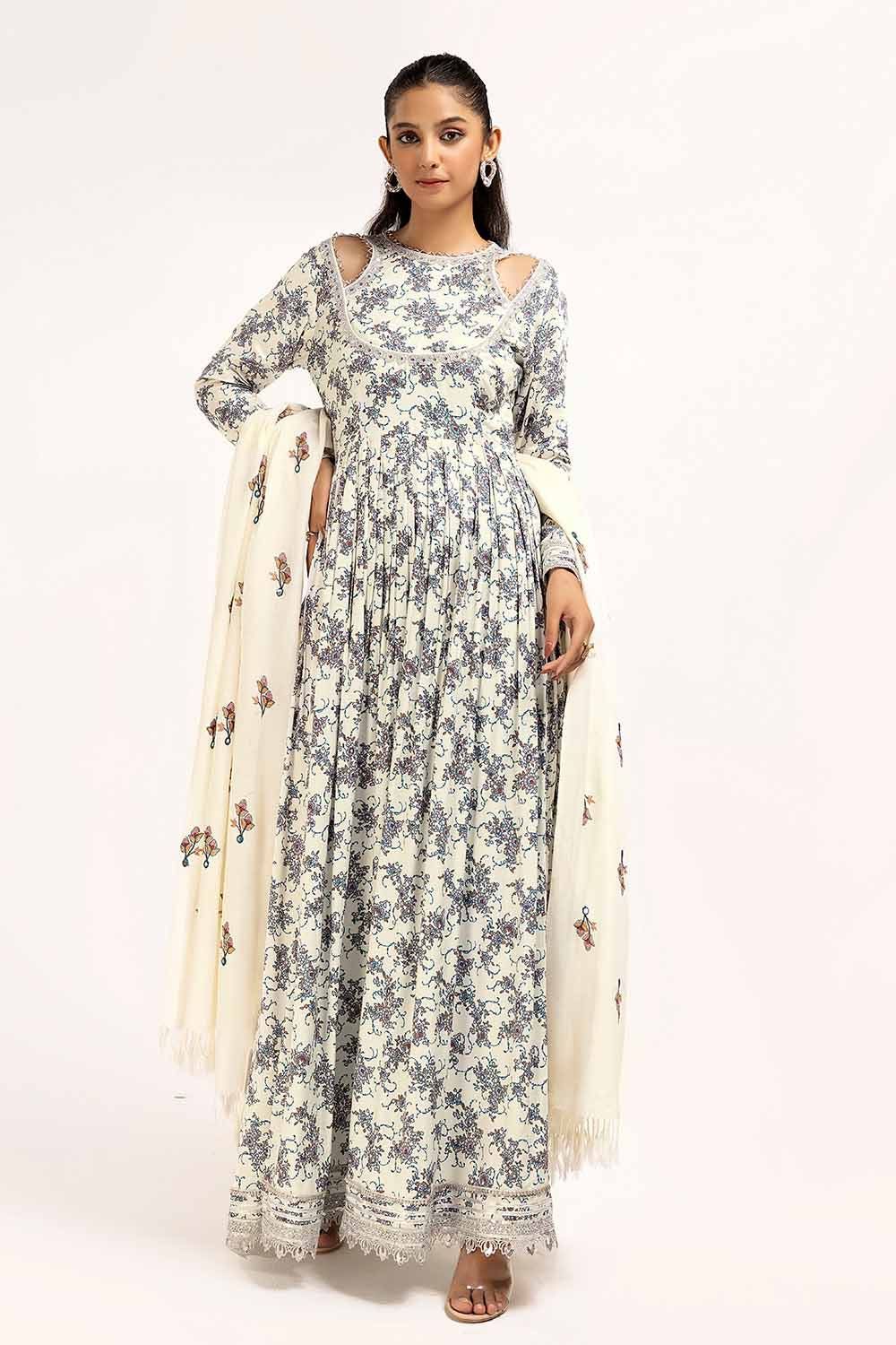Printed Cotail Off White Unstitched Suit - Gul Ahmed