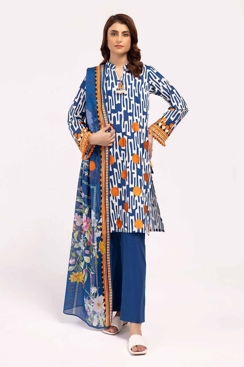 Corduroy Blue Unstitched Suit - Gul Ahmed