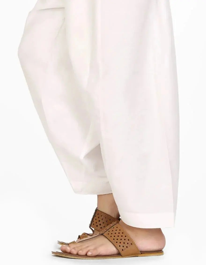 Blended Off White Shalwar - J. Junaid Jamshed