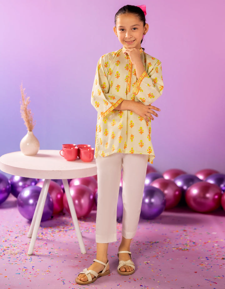 Lawn Yellow Kurti - J. Junaid Jamshed