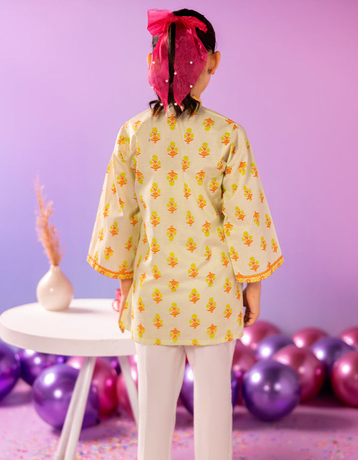 Lawn Yellow Kurti - J. Junaid Jamshed