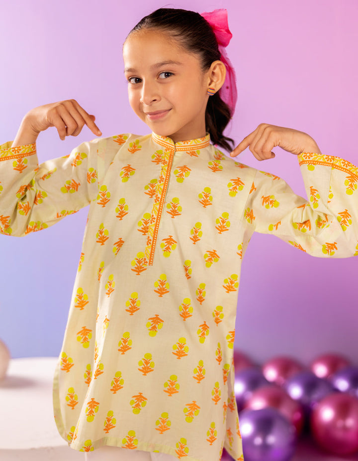 Lawn Yellow Kurti - J. Junaid Jamshed