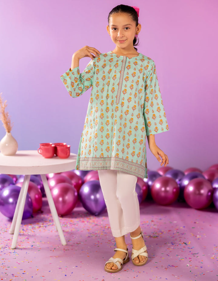 Lawn Green Kurti - J. Junaid Jamshed