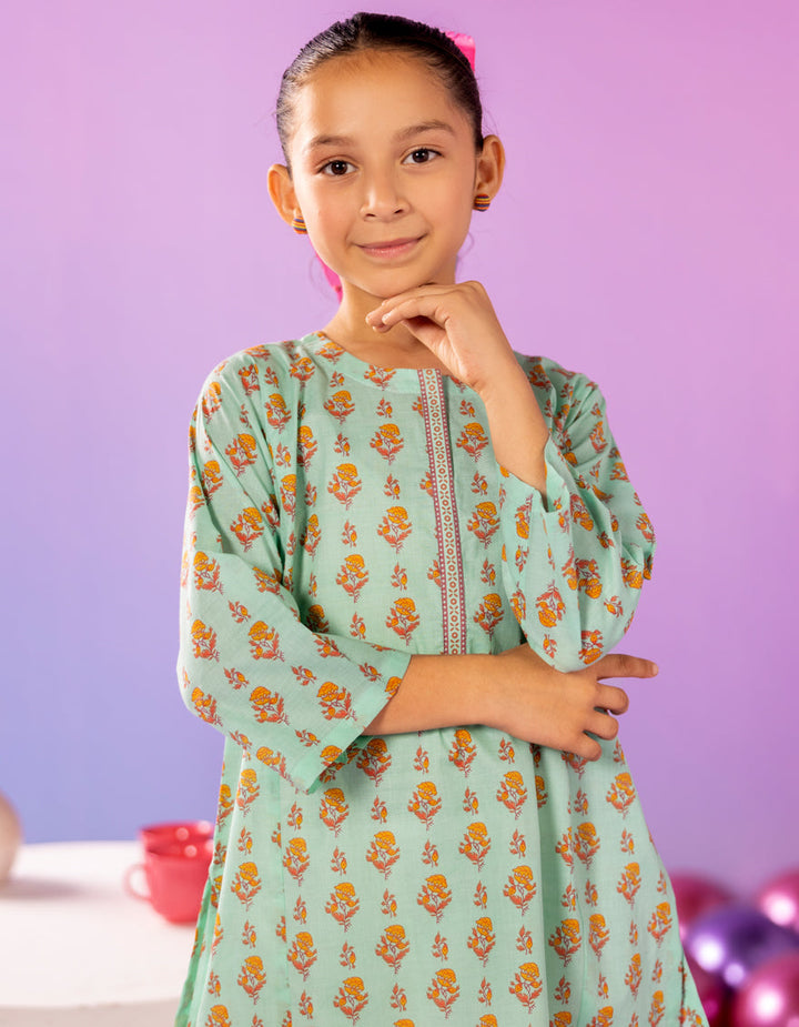 Lawn Green Kurti - J. Junaid Jamshed