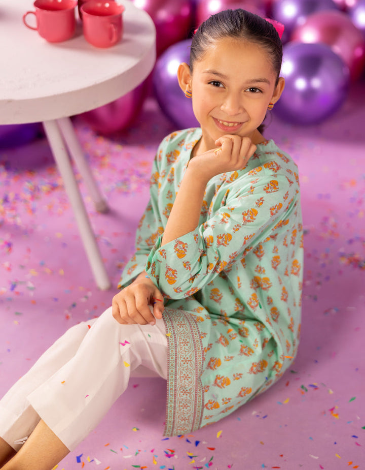 Lawn Green Kurti - J. Junaid Jamshed