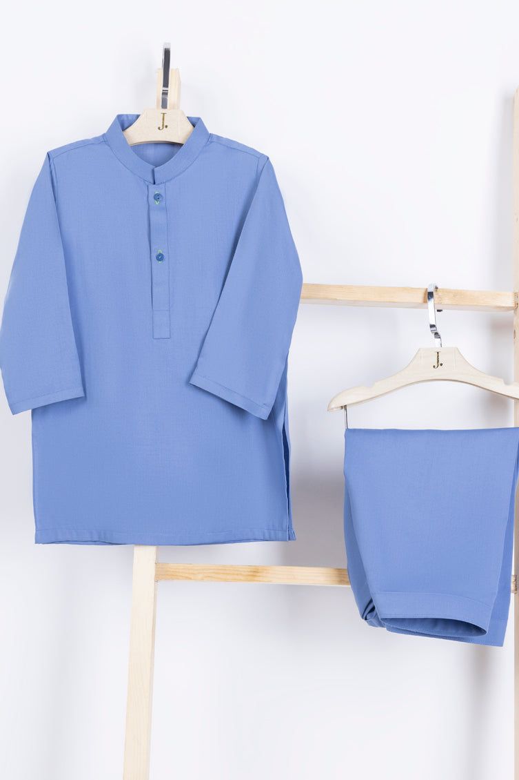 Blended Light Blue Kameez Shalwar - J. Junaid Jamshed