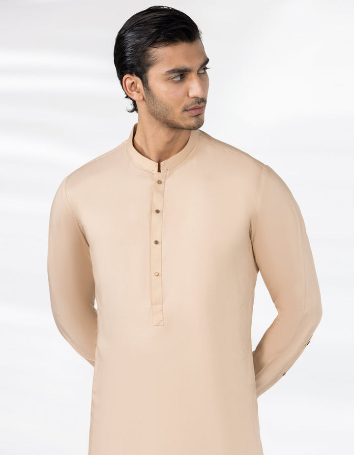 Blended Fawn Kurta Trouser - J. Junaid Jamshed