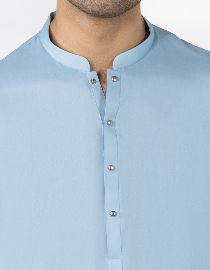 Blended Sky Blue Kurta Trouser - J. Junaid Jamshed