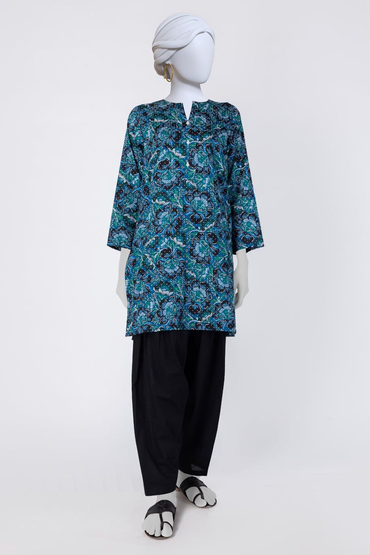 Cambric Blue Kurti - J. Junaid Jamshed