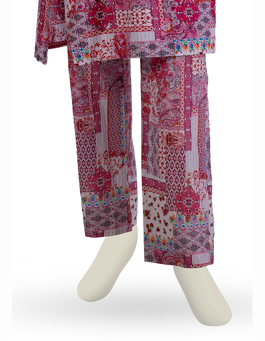 Lawn Pink Trouser - J. Junaid Jamshed