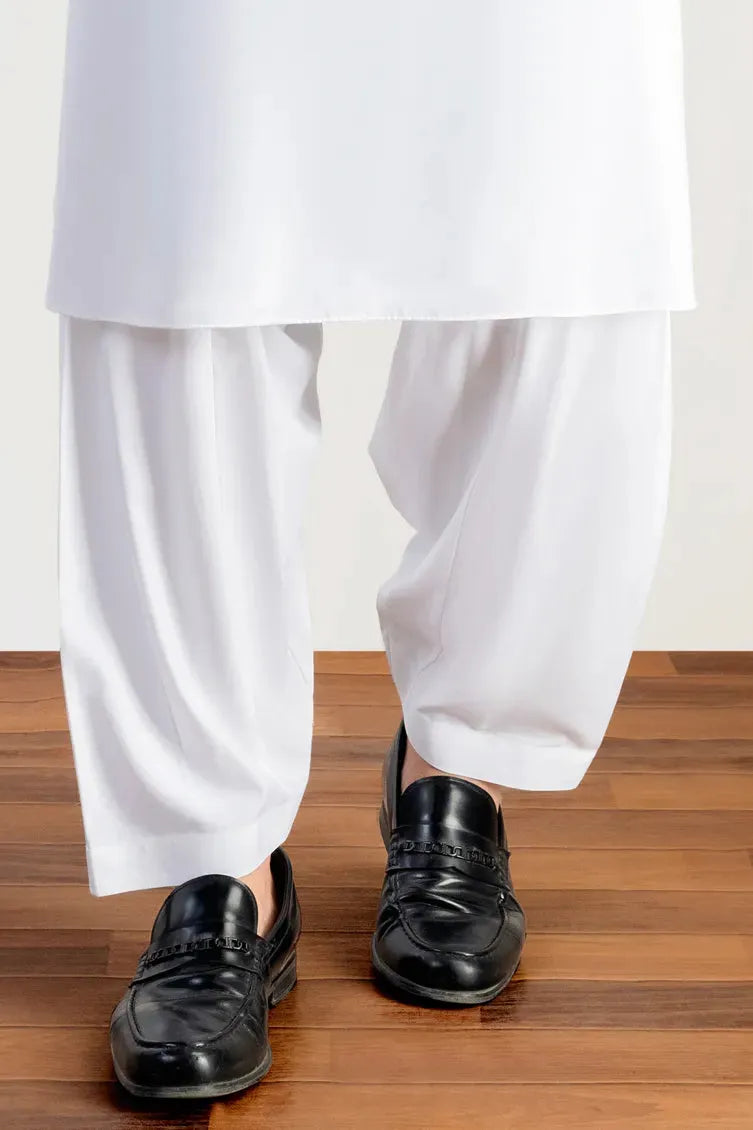 Cotton Silk Off White Shalwar - J. Junaid Jamshed