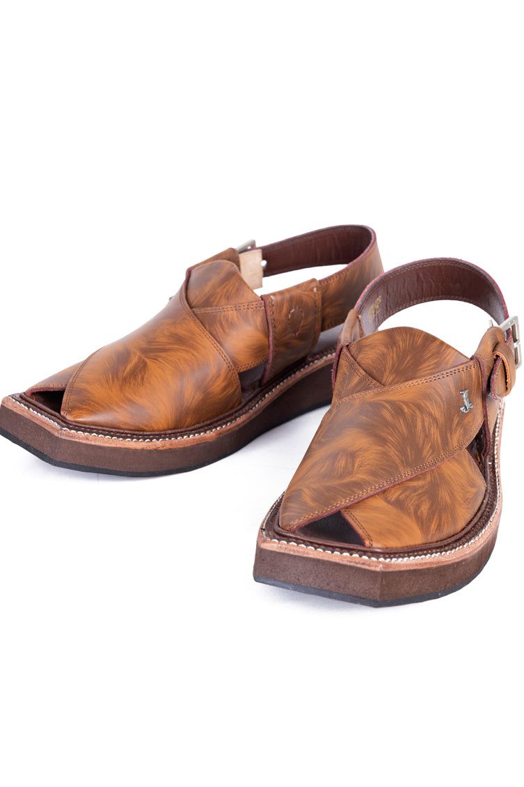 High Chrome Brown Peshawari Chappal - J. Junaid Jamshed – Janan