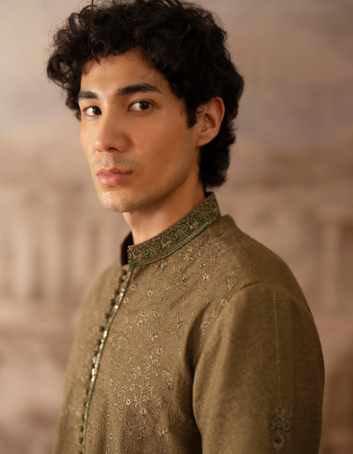 Blended Green Special Kurta - J. Junaid Jamshed