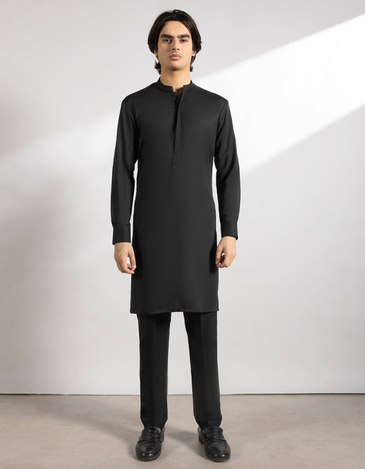 Blended Black Kurta Trouser - J. Junaid Jamshed
