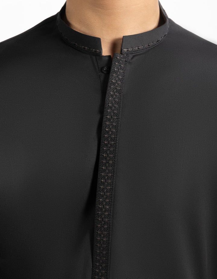 Blended Black Kurta Trouser - J. Junaid Jamshed