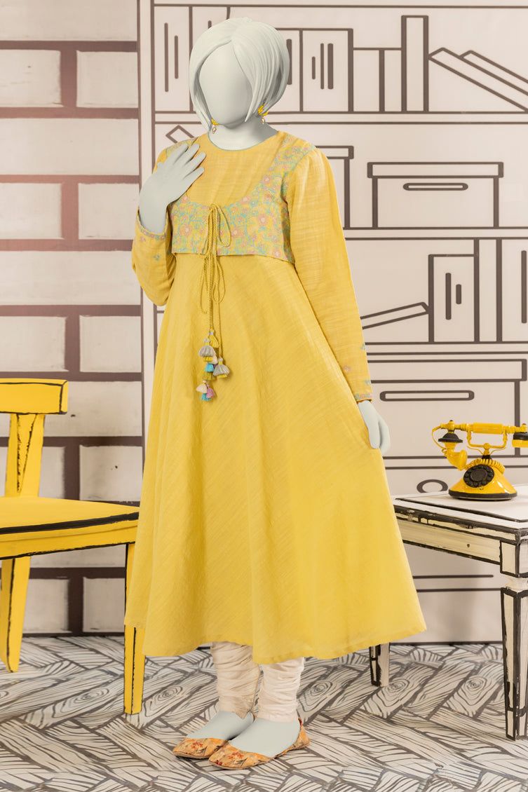 Khaddar Yellow Kurti - J. Junaid Jamshed