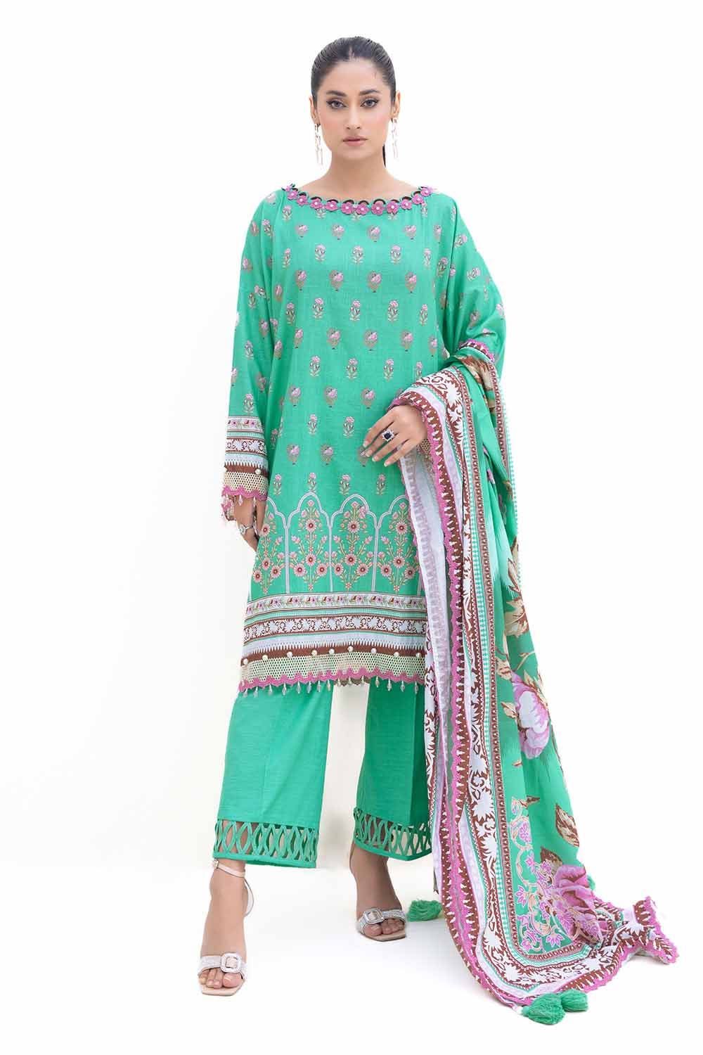 Khaddar Blue Unstitched Suit - Gul Ahmed