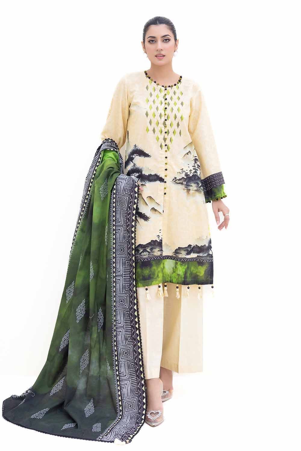 Khaddar Off White Unstitched Suit - Gul Ahmed