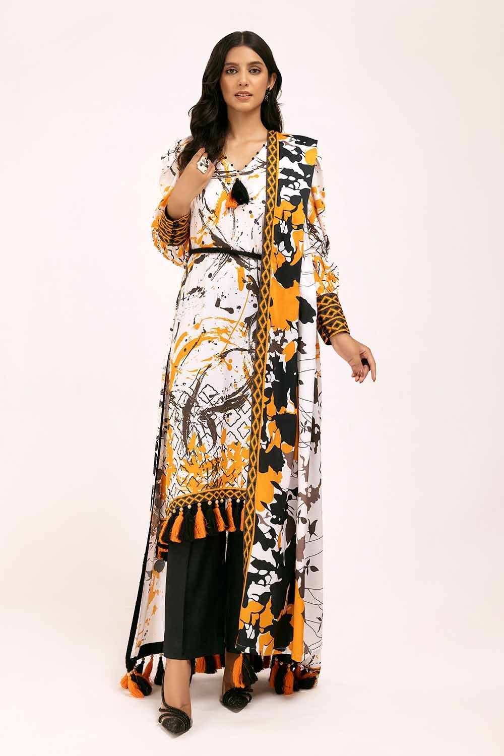 Linen White Unstitched Suit - Gul Ahmed