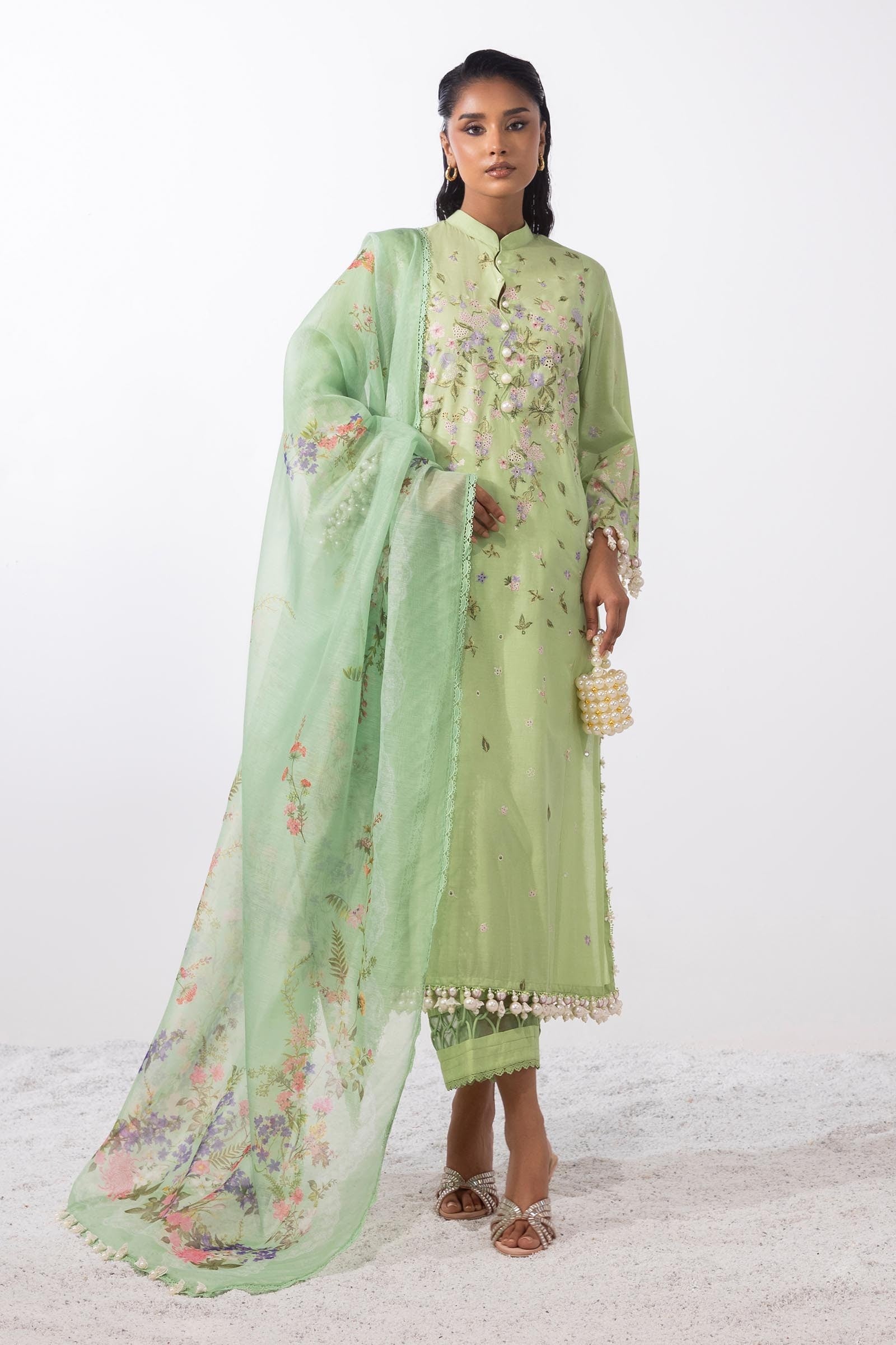 Lawn Green Stitched Suit - Sana Safinaz Muzlin 25' – Janan