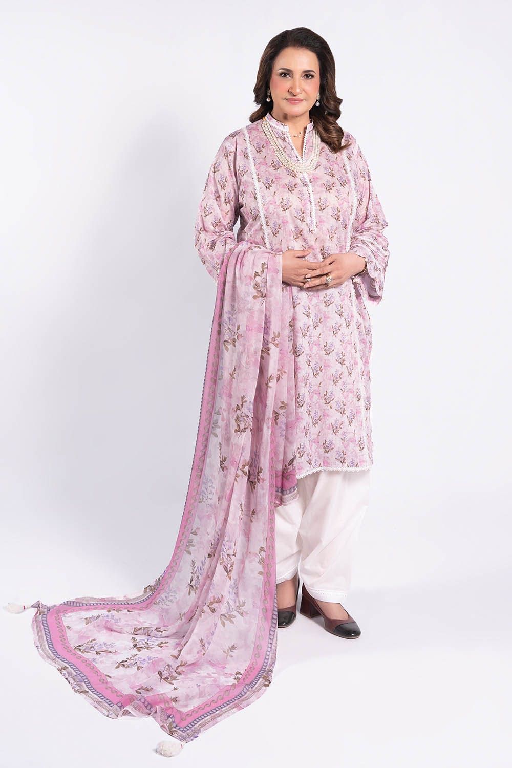 Printed Lawn Off White Unstitched Suit - Gul Ahmed