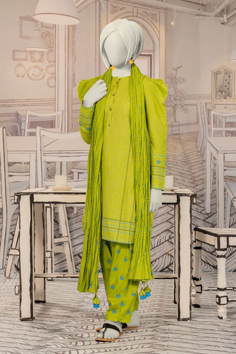 Cambric Green Stitched Suit - J. Junaid Jamshed
