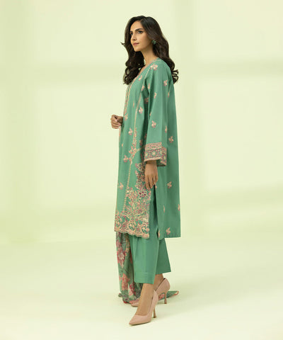 Lawn Teal Green 3 Piece Suit - Sapphire