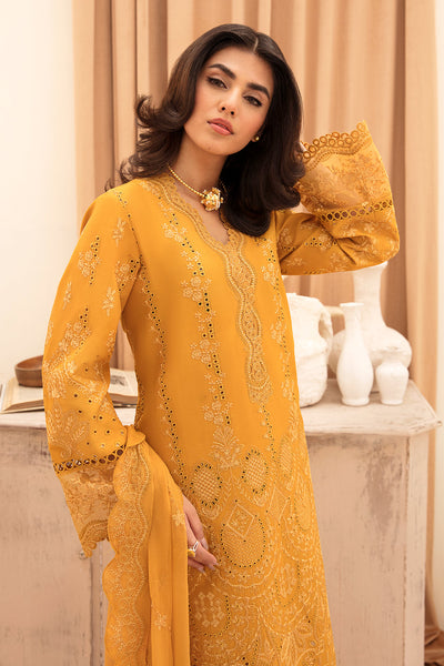 Goldenrod 3 Piece Suit - Afrozeh Chikankari Lawn Collection