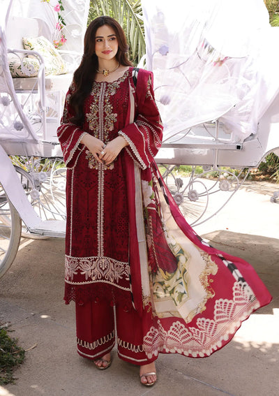 Red Riding Hood 3 Piece Suit - Elaf Chikankari Collection