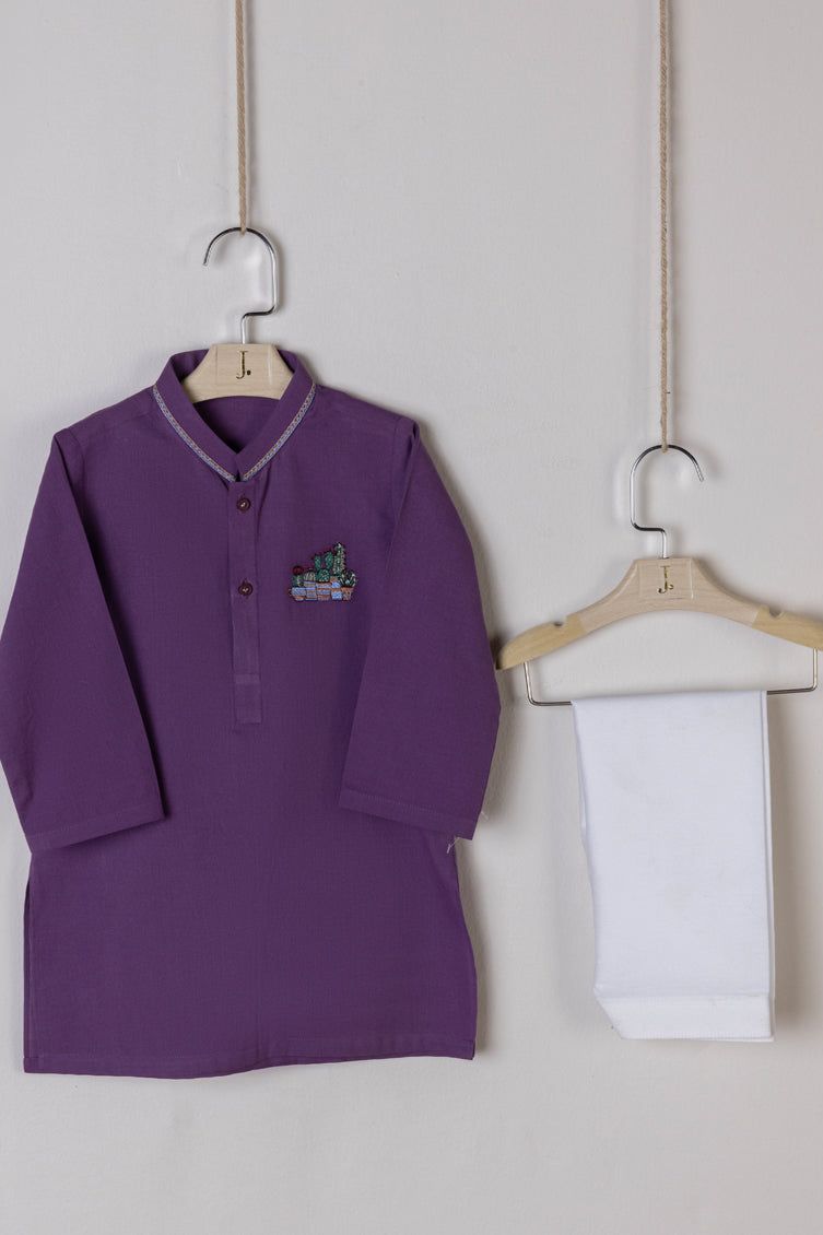 Cotton Purple Kameez Shalwar - J. Junaid Jamshed