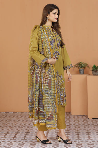 Lawn Gold 3 Piece Suit - Nishat Linen