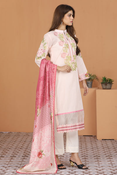 Lawn Pink 3 Piece Suit - Nishat Linen