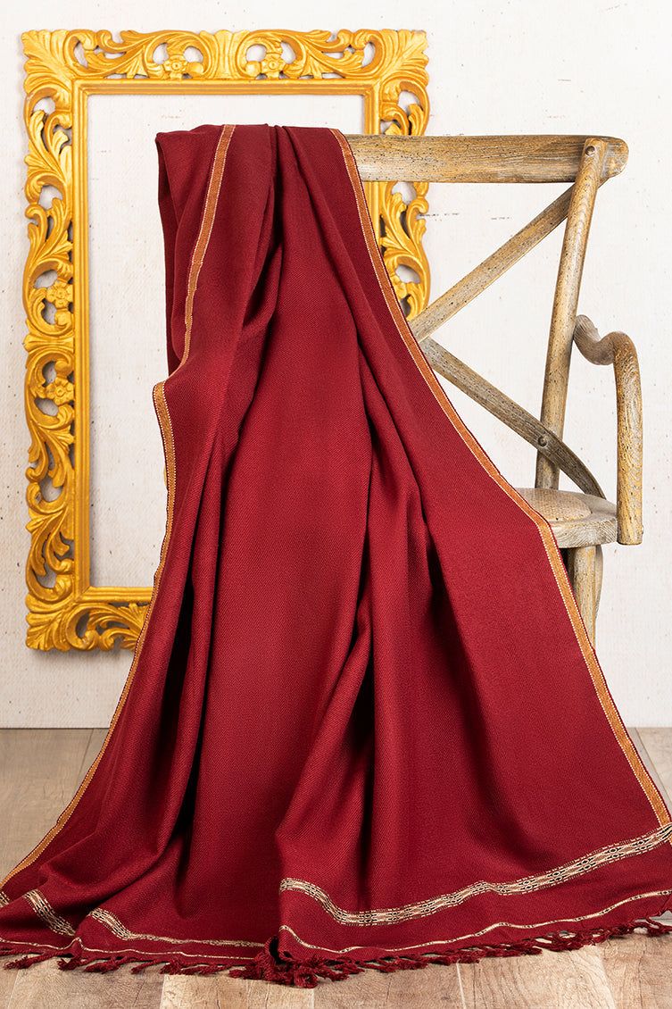 Maroon Shawl - J. Junaid Jamshed